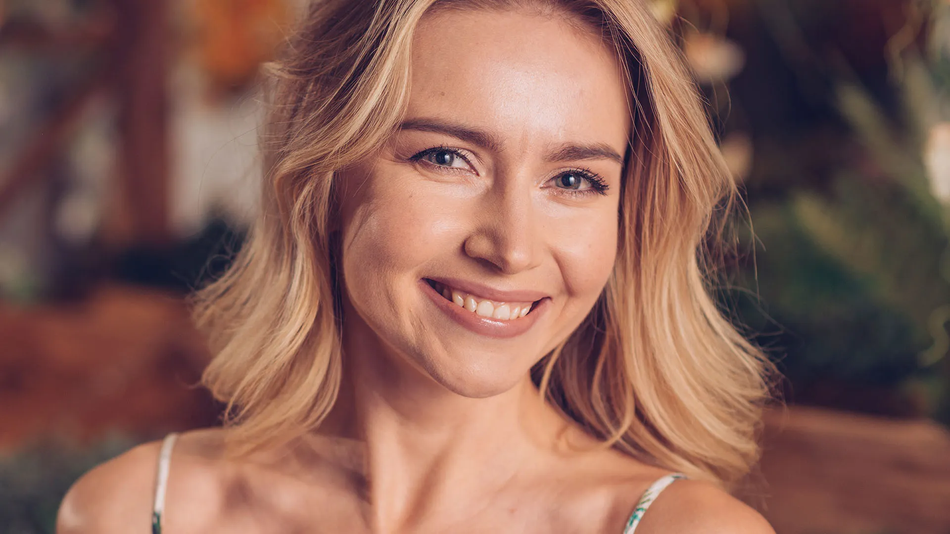 Smiling woman with healthy, glowing skin